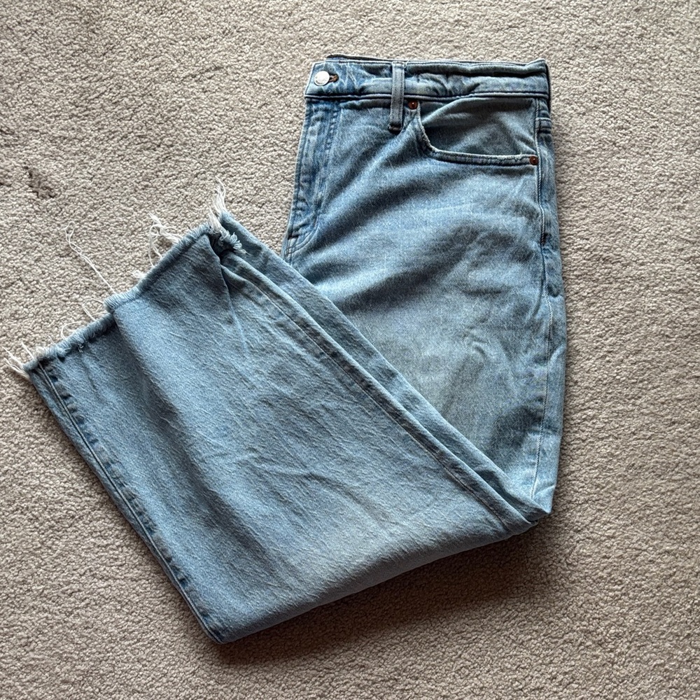 MADEWELL | Perfect vintage wide-leg crop jean, light wash, size‎ 32